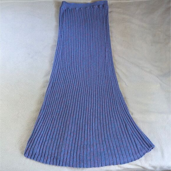 Free People Better Days Maxi Sweater Skirt Women's Large Bright Purple Slit - Picture 5 of 10